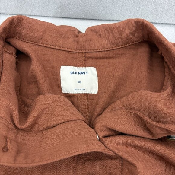 Old Navy XXL Cropped Textured Gauze Twill Utility Jacket Sedona Boho, Casual - Picture 6 of 12